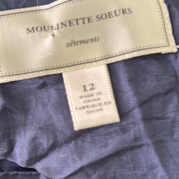 Anthropologie Moulinette Soeurs Silk Oak Apple Blue Faux Wrap Midi Dress - 12 - Picture 11 of 14